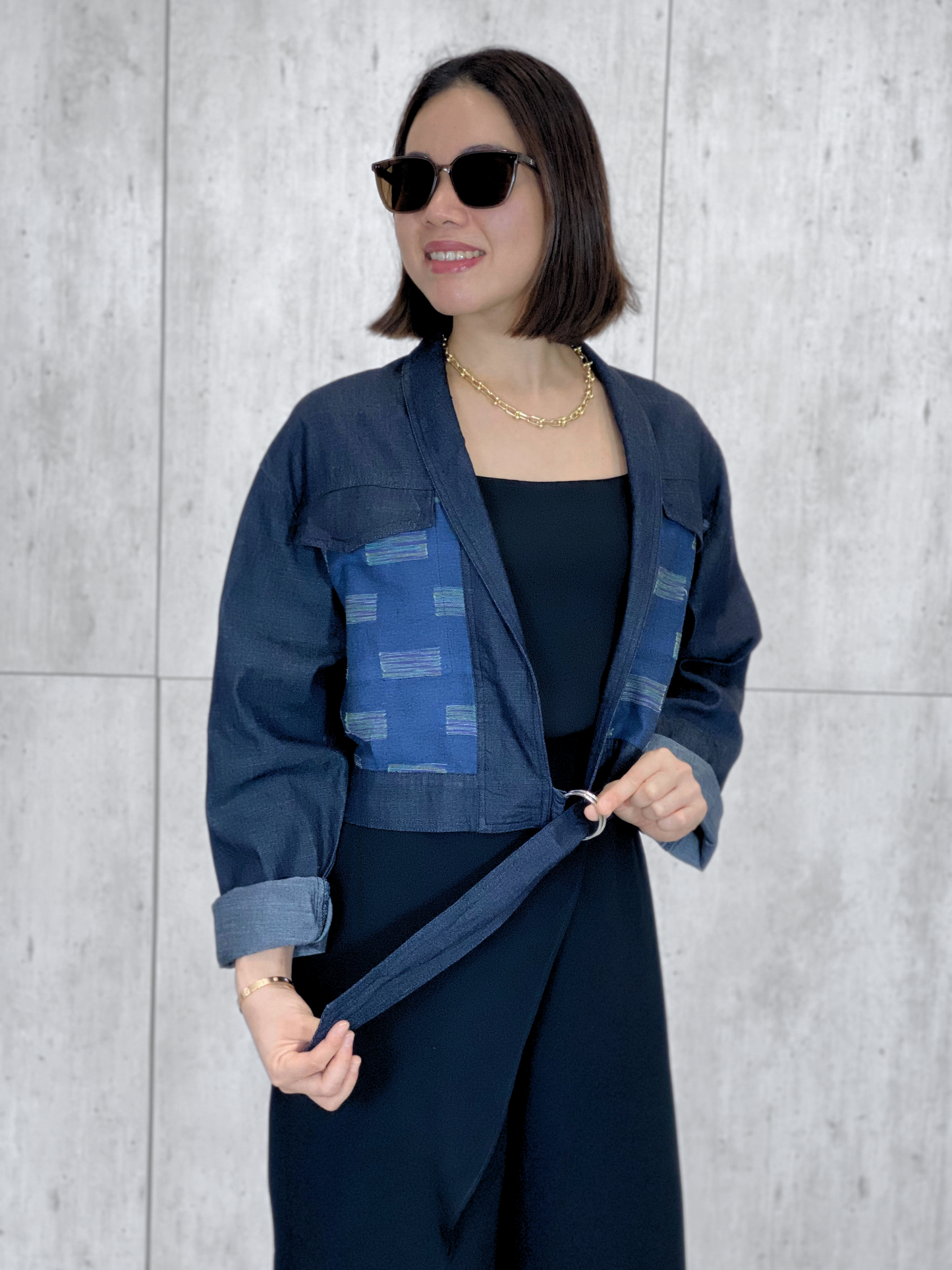 Juliana (Plus Size) Ethnic Denim Jacket