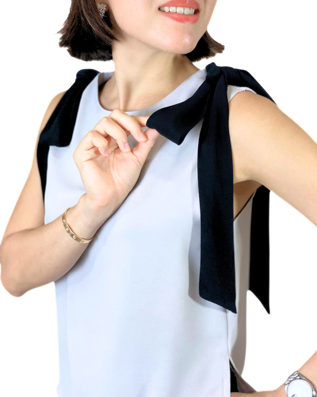 Finley Sleeveless Ribbon Accent Top