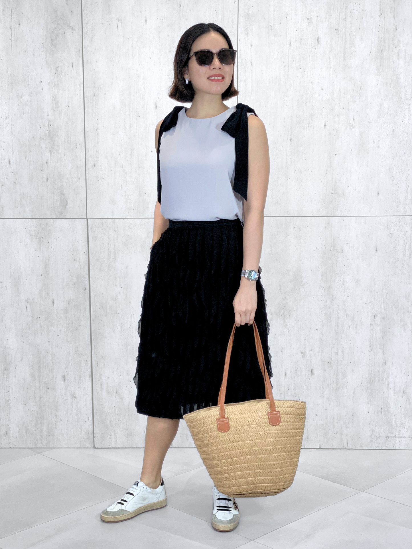 Finley Sleeveless Ribbon Accent Top