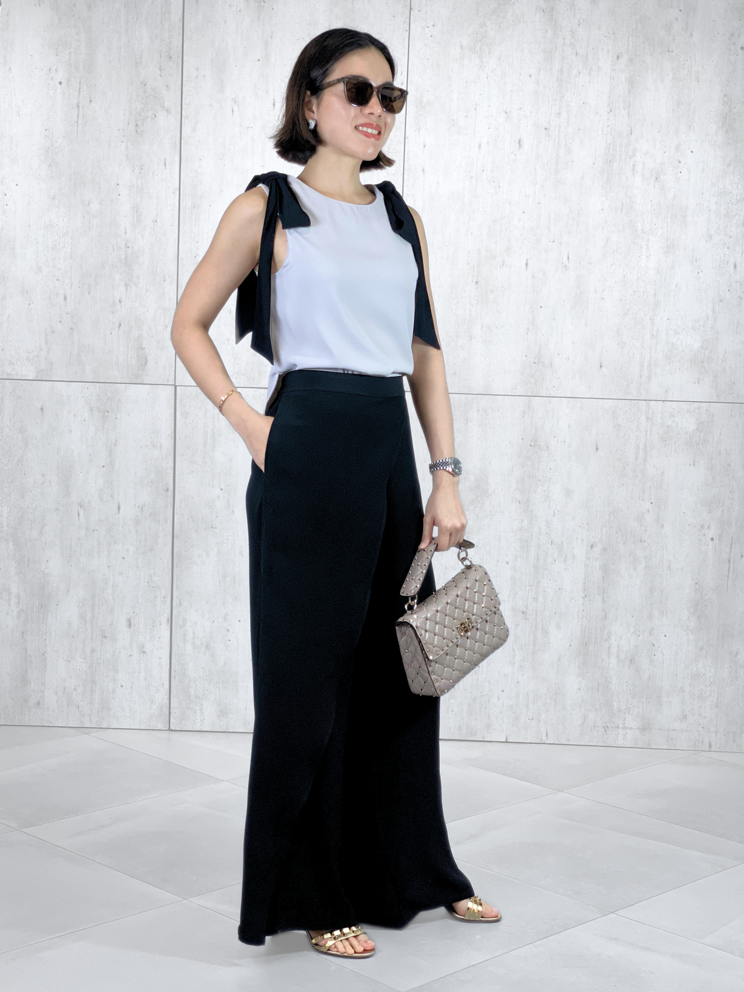 Finley Sleeveless Ribbon Accent Top
