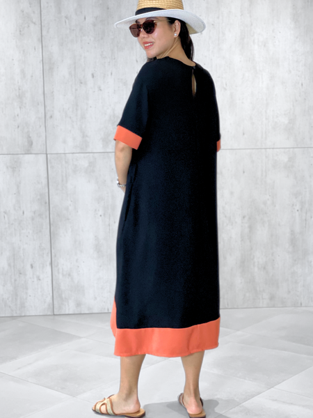 Stacy (Plus Size) Asymmetrical Panel Dress (Sash Included)