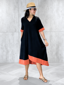 Stacy Asymmetrical Panel Dress (Sash Included)