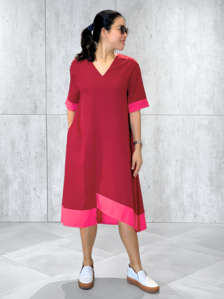 Stacy Asymmetrical Panel Dress (Sash Included)