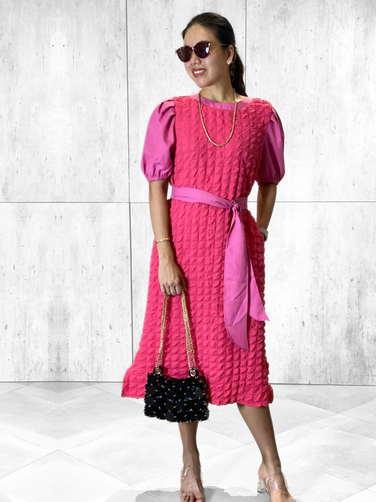 Harley (Plus Size) Waffle Dress (Sash Included)
