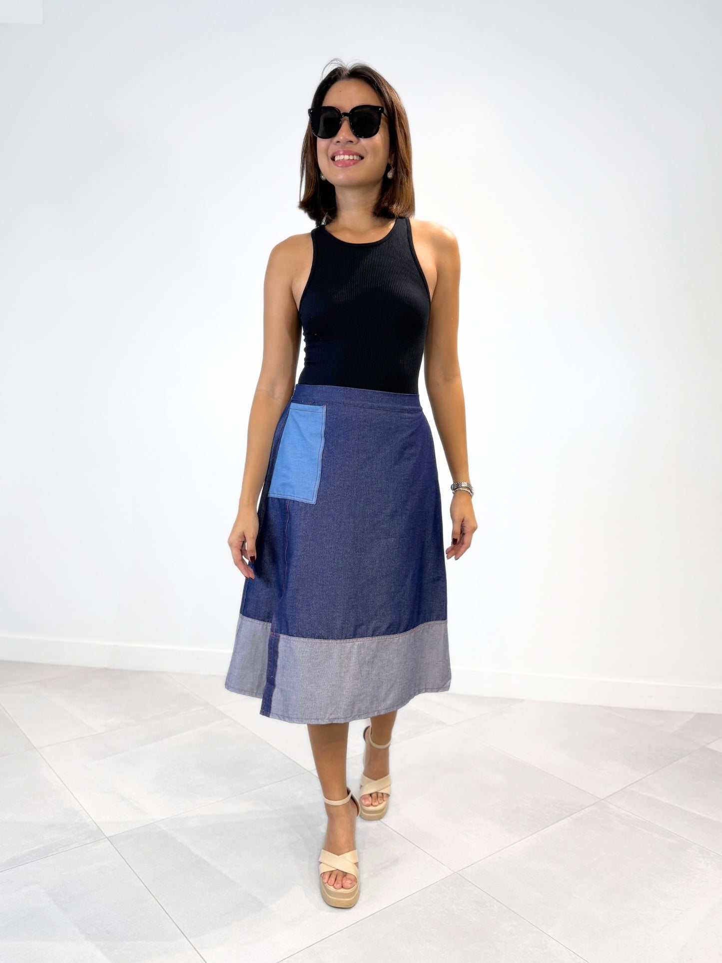 Noya (Plus Size) Denim Skirt