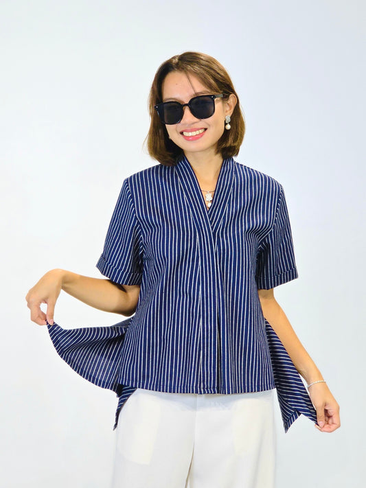 Kira (Plus Size) Pinstripes Top