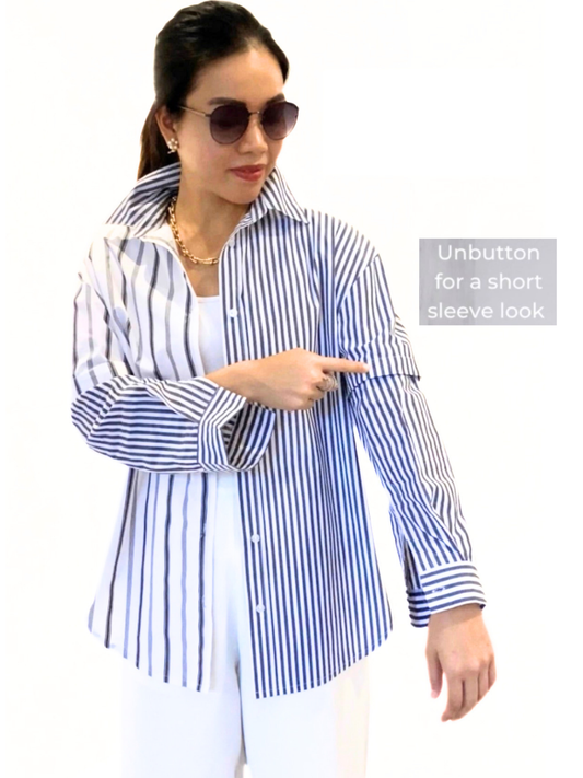 Hazel (Plus Size) Multi-wear Stripes Top