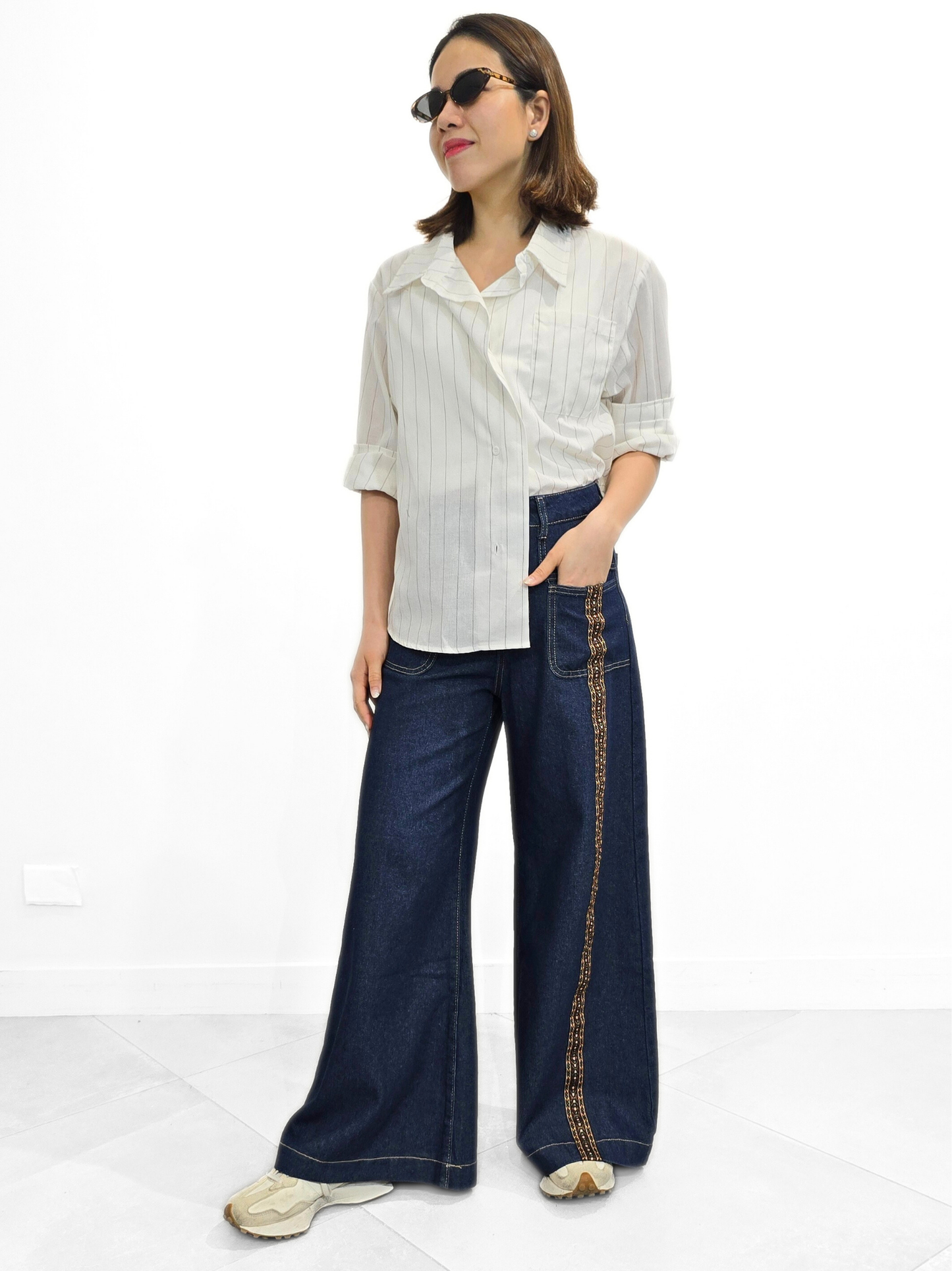 Elise Flap Accent Polo Top