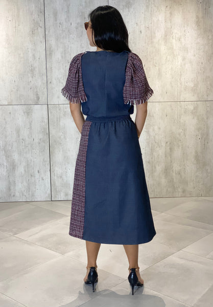 Clara (Plus Size) Fringe Pocket Skirt