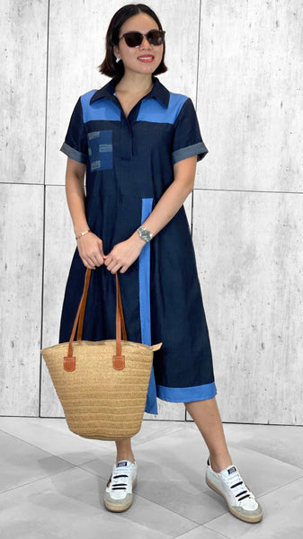 Vivian (Plus Size) Ethnic Denim Dress