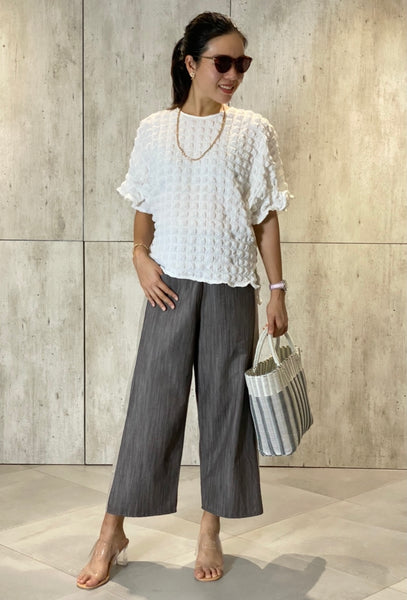 Milan Waffle Detailed Sleeve Top