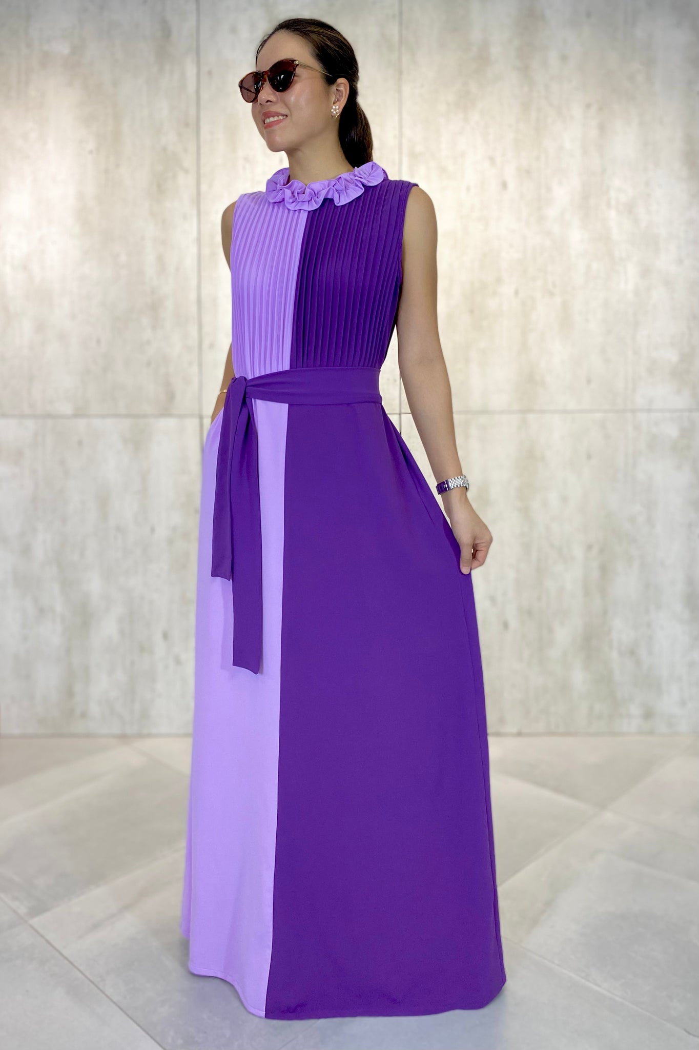 Sicily pleated gown (sash included)