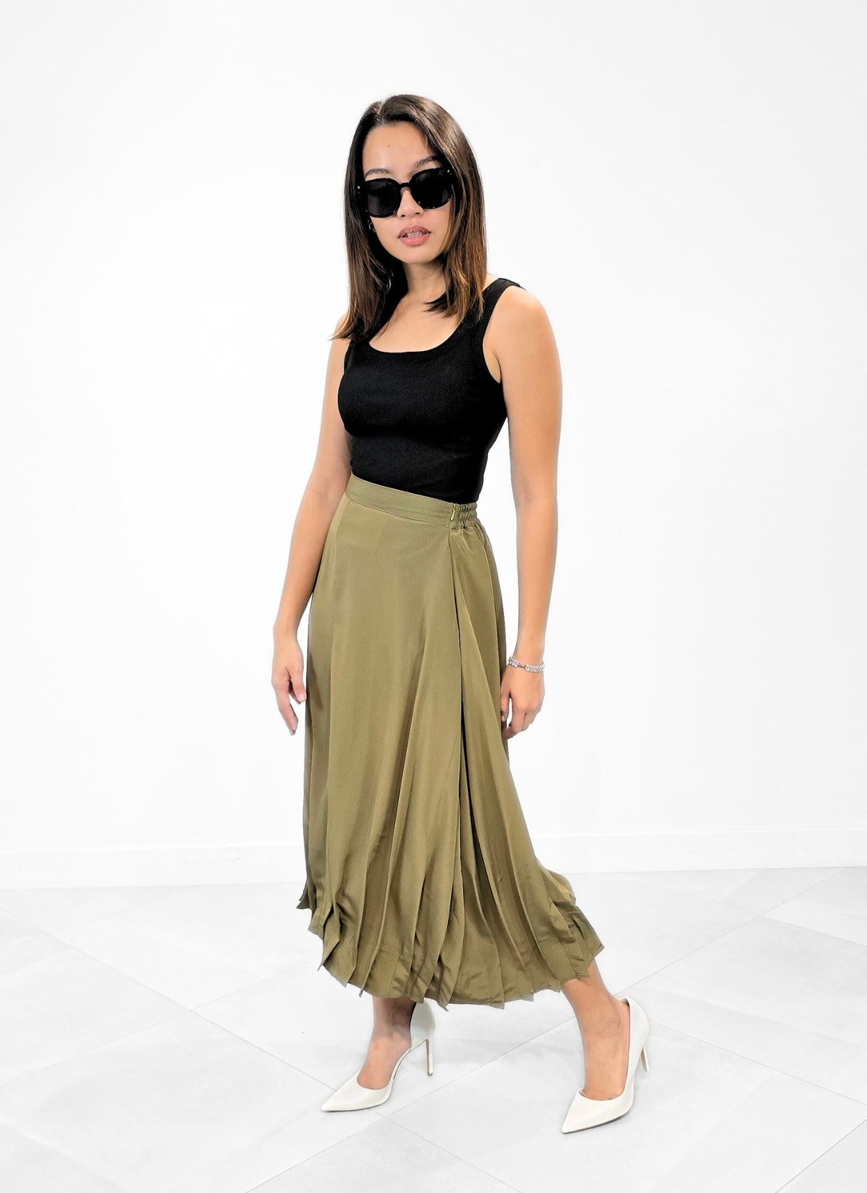 Olsen Pleated Hem Skirt