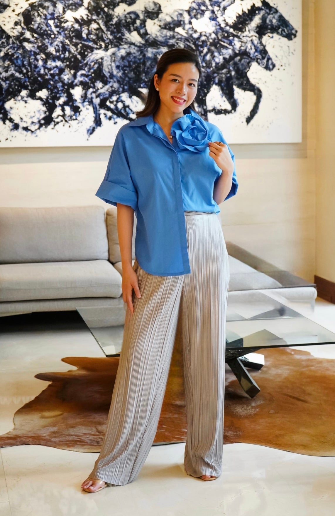 Solane Flower Polo Top