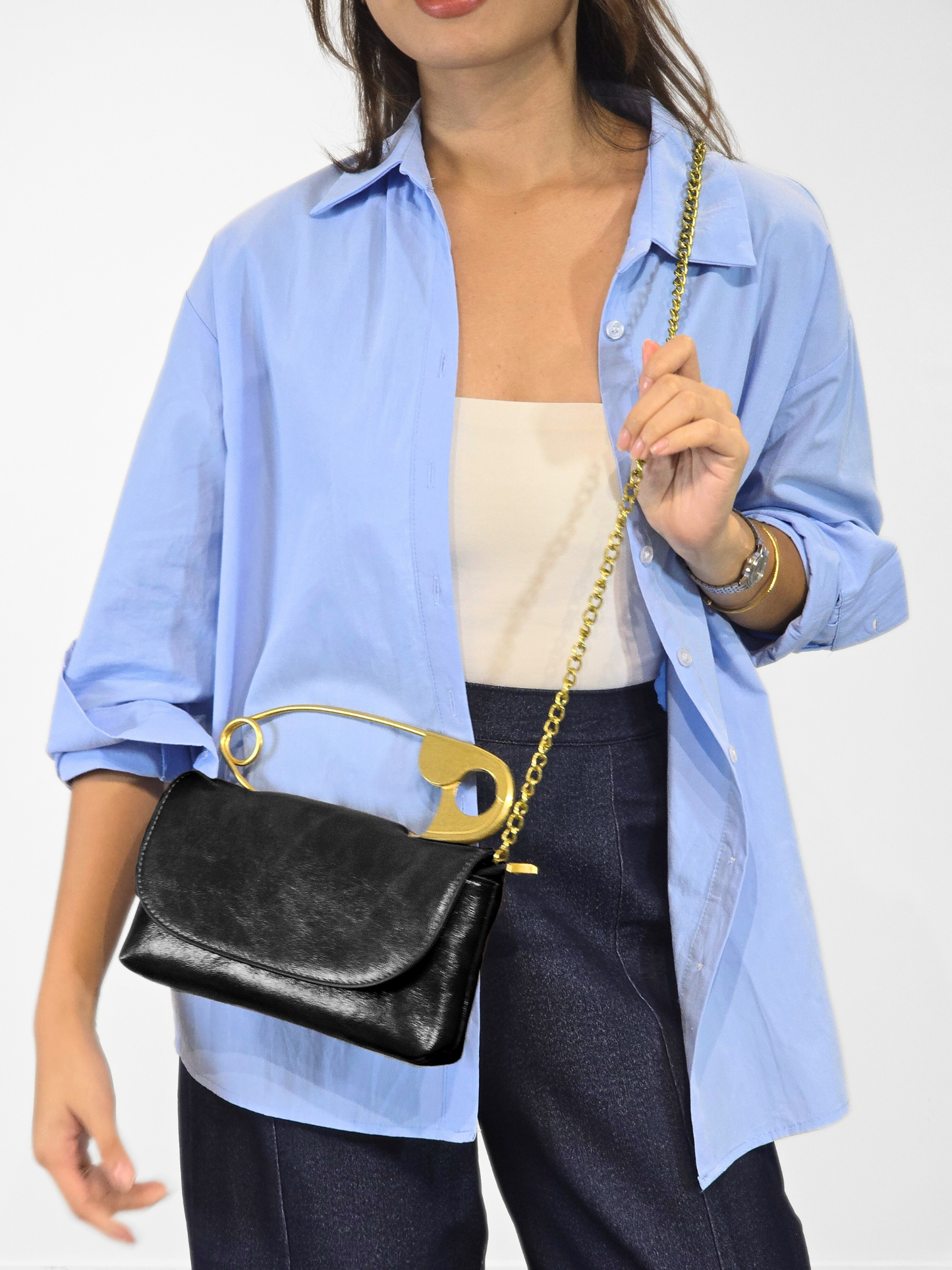 Freya Safety Pin Clutch (with sling strap)