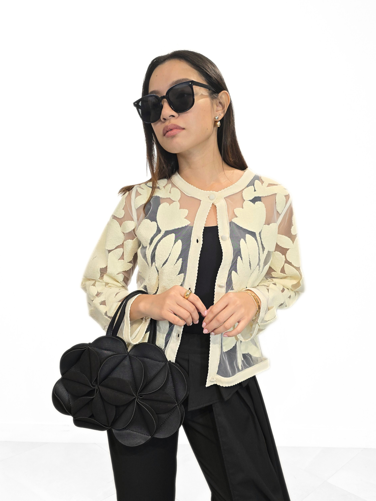 Juliet Ivory Lattice Sheer Jacket