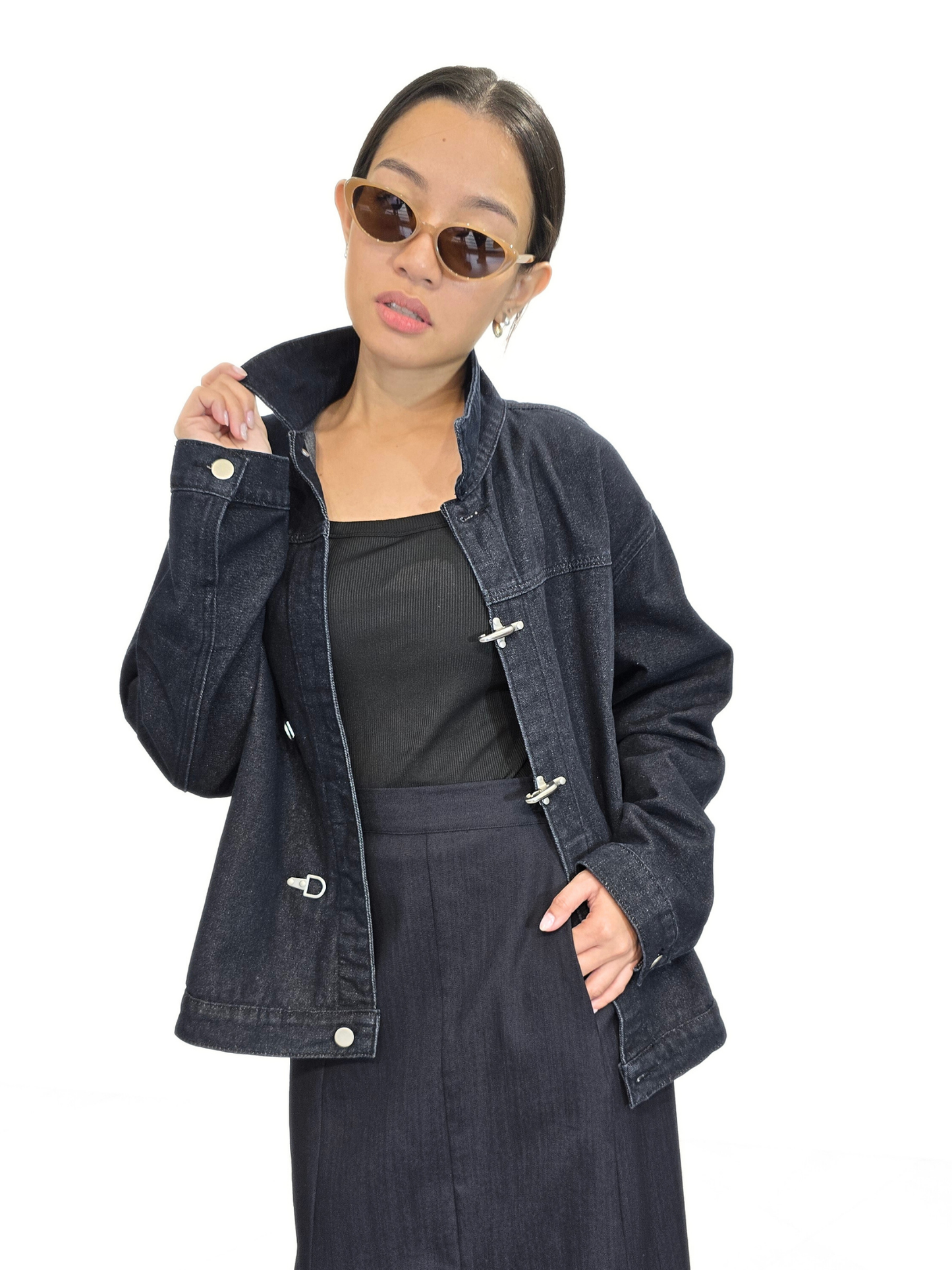 Obsidian (Plus Size) Clasp Utility Jacket (Unisex)
