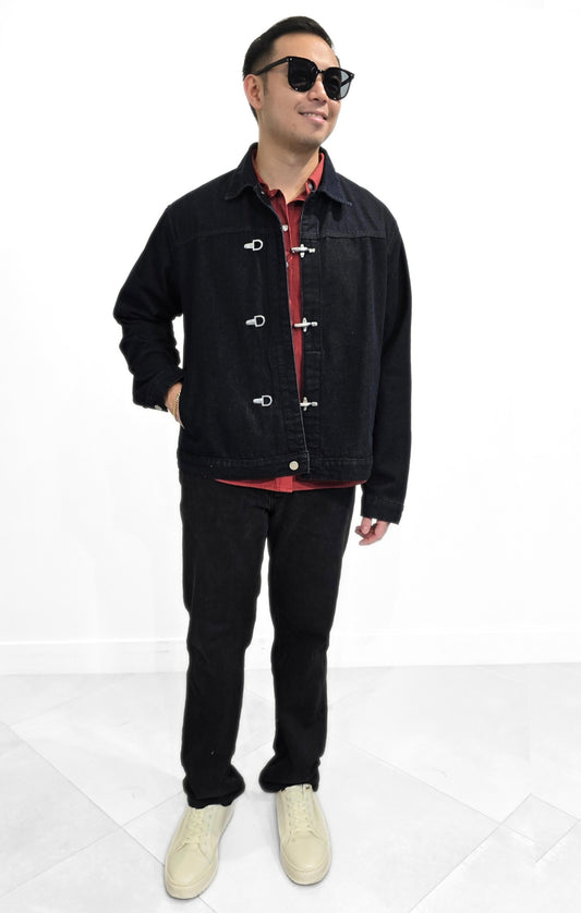 Obsidian (Plus Size) Clasp Utility Jacket (Unisex)