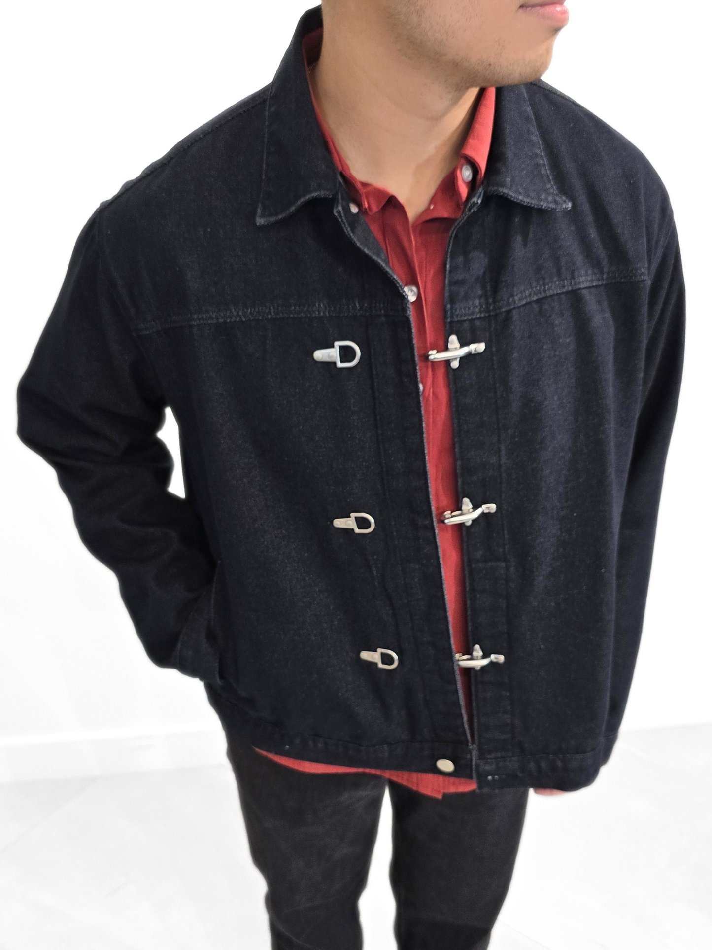 Obsidian (Plus Size) Clasp Utility Jacket (Unisex)