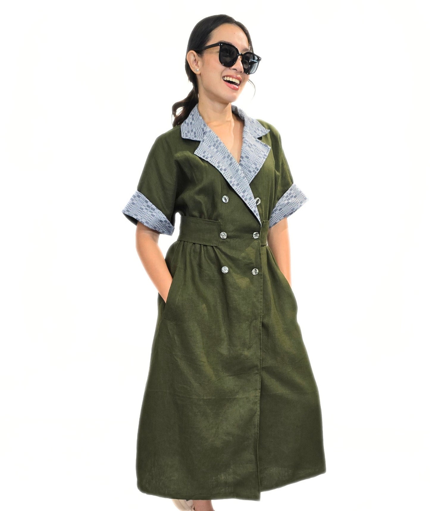 Lana (Plus Size) Safari Trench Dress