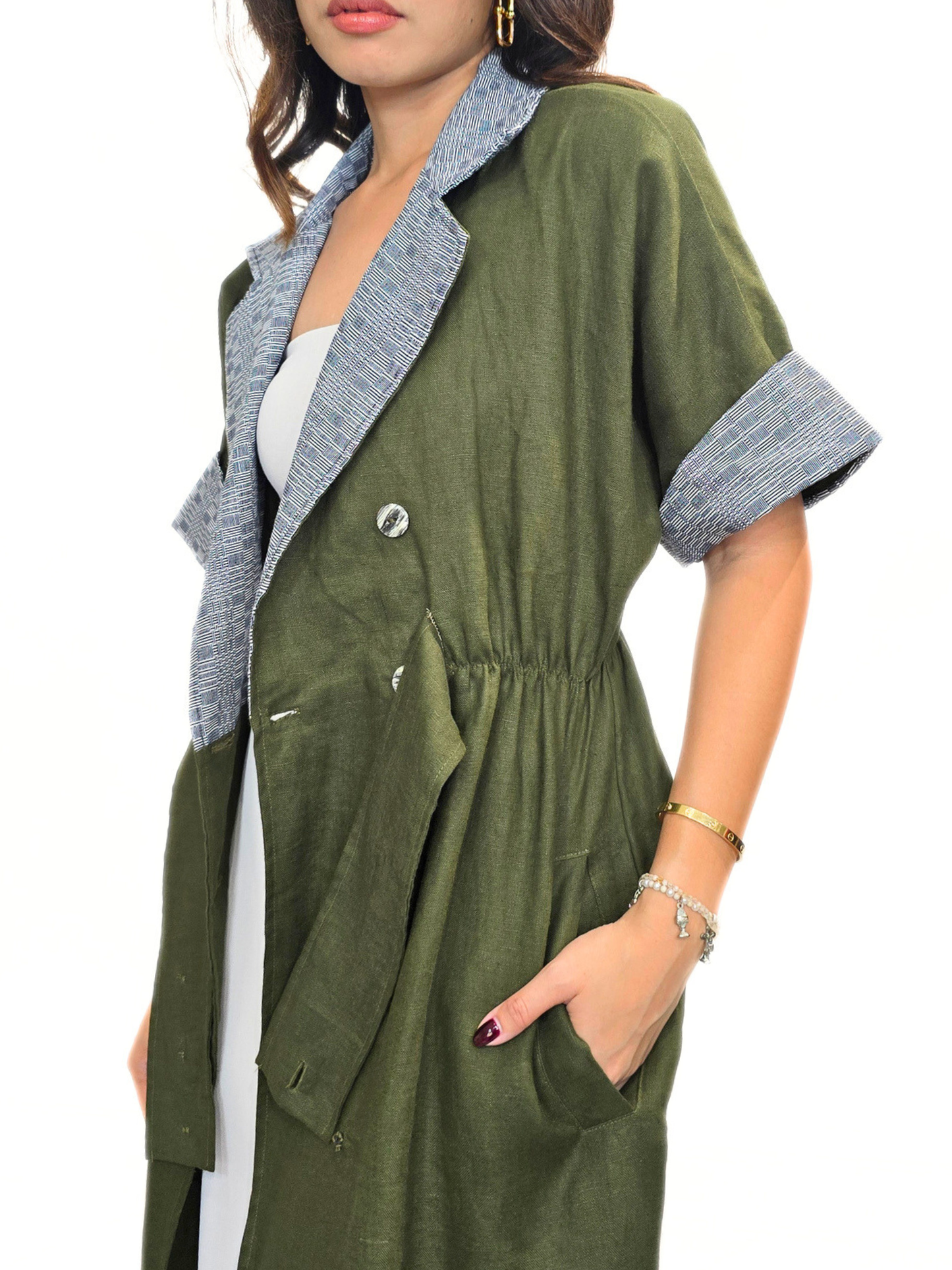 Lana (Plus Size) Safari Trench Dress