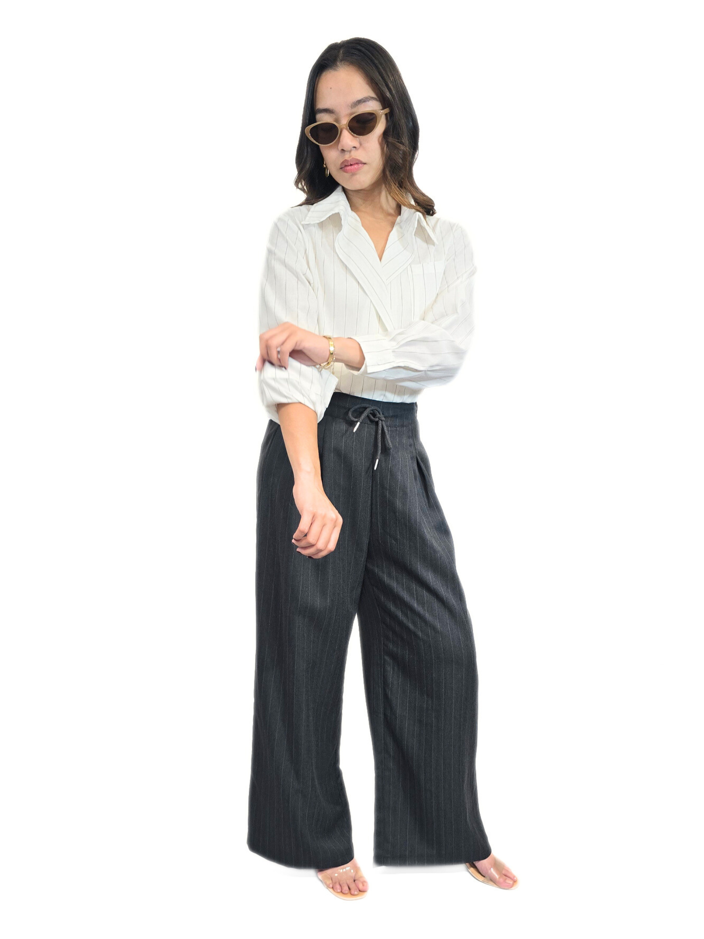 Alex Pinstripes Polo Top (Unisex)