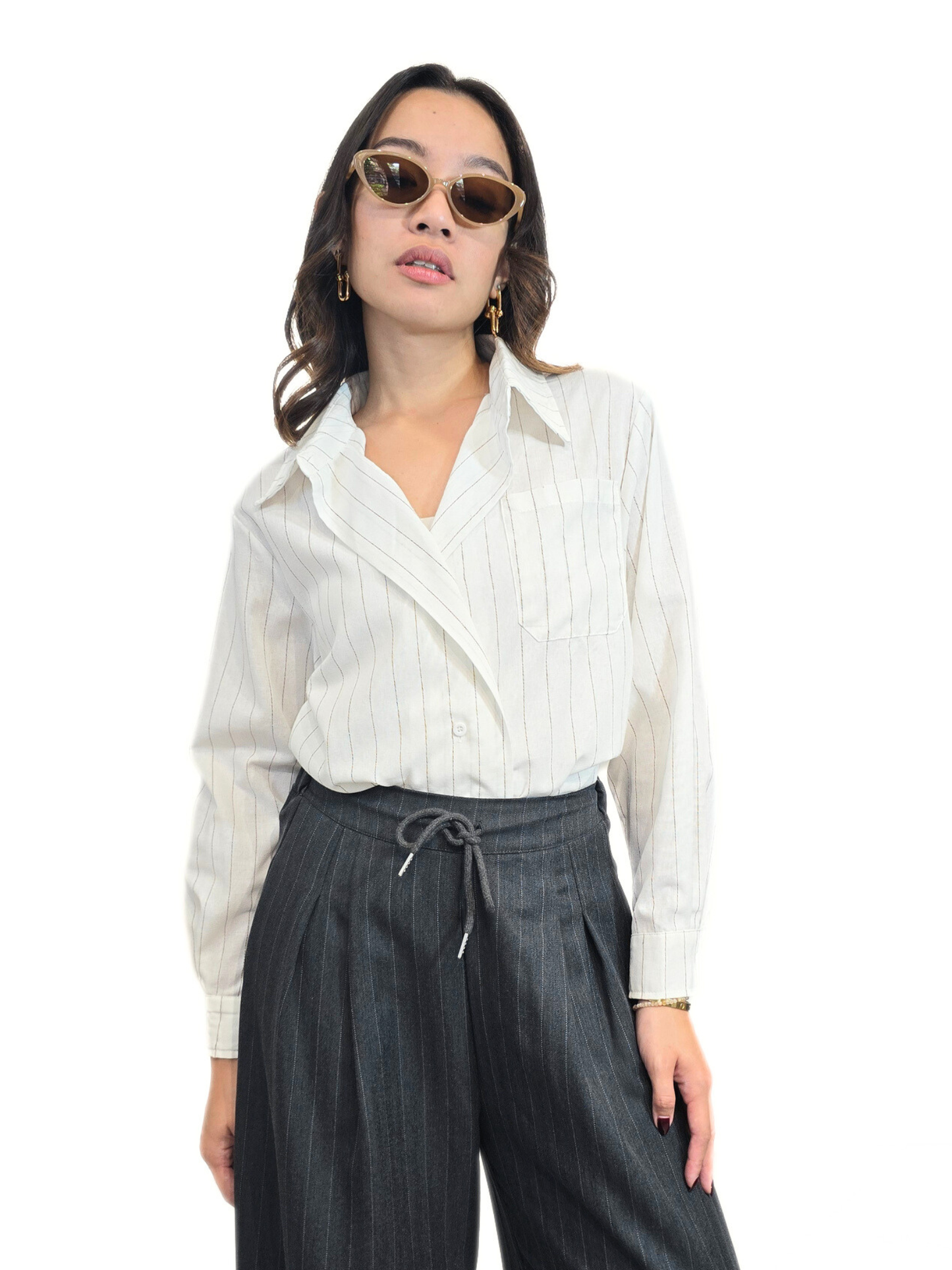 Alex Pinstripes Polo Top (Unisex)