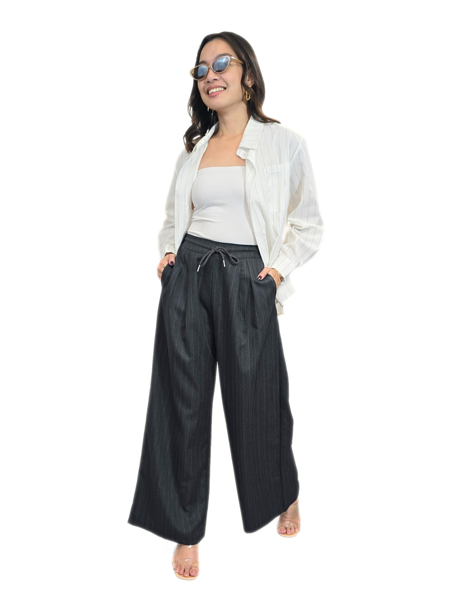 Alex Pinstripes Polo Top (Unisex)