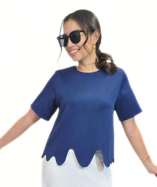 Sienna (Plus Size) Scallop Hem Top