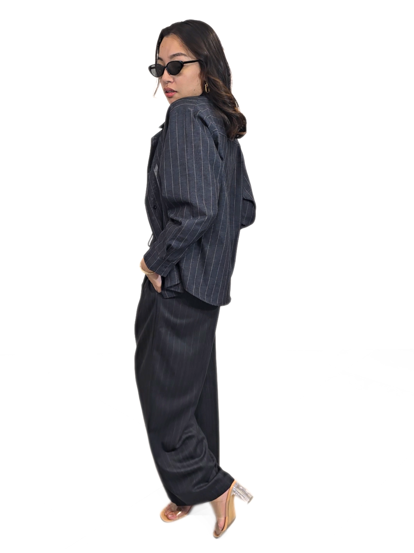 Alex Pinstripes Polo Top (Unisex)