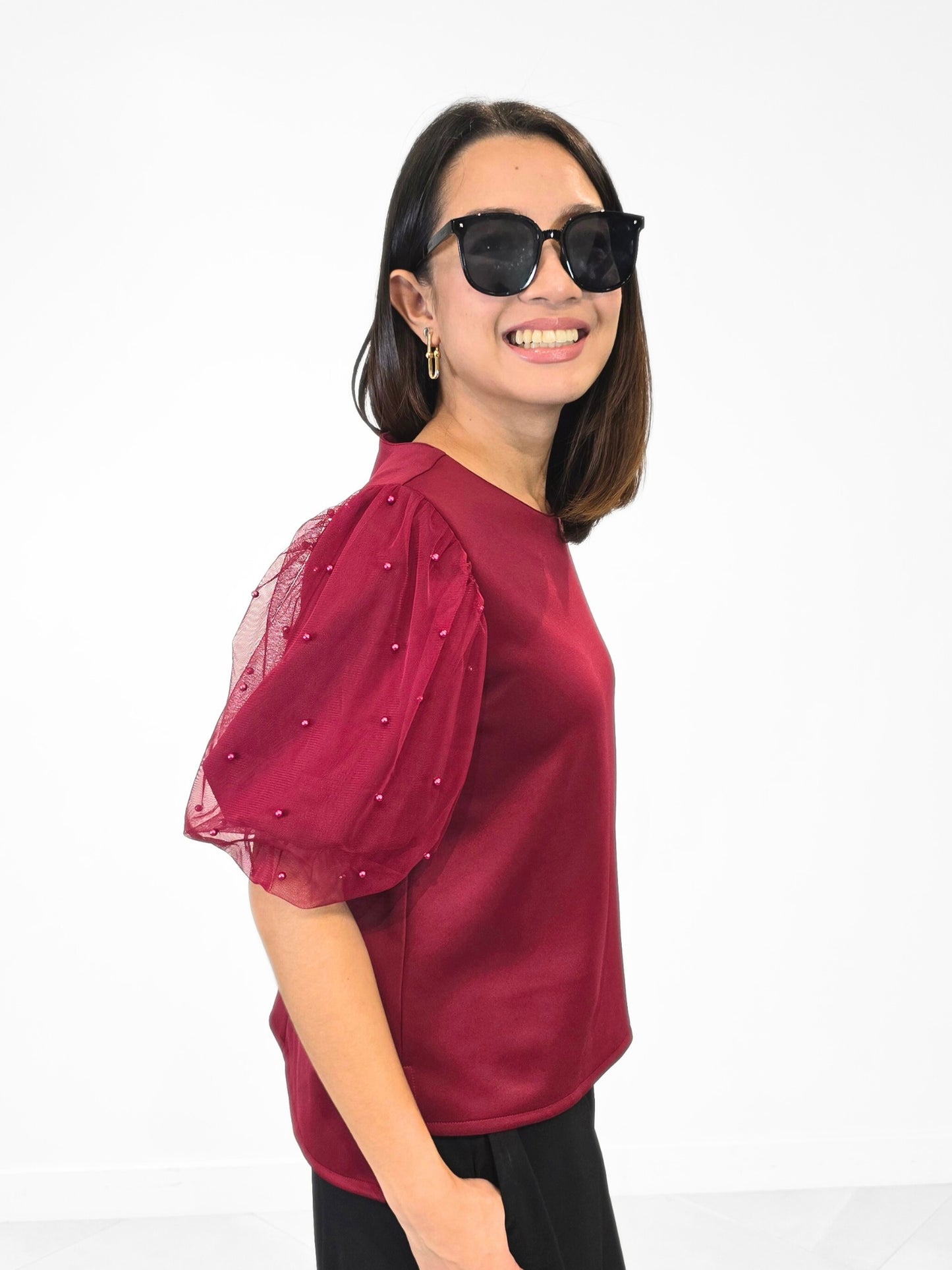 Zaya Tulle Beaded Top