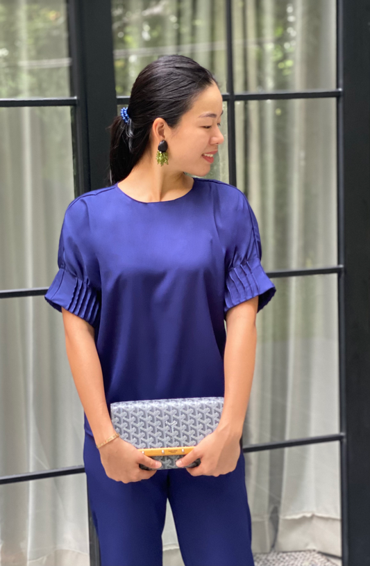Natalie Pleated Sleeve Top