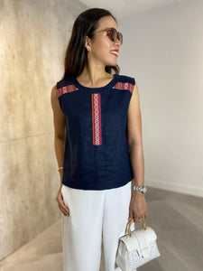 Pippa Ethnic Sleeveless Top