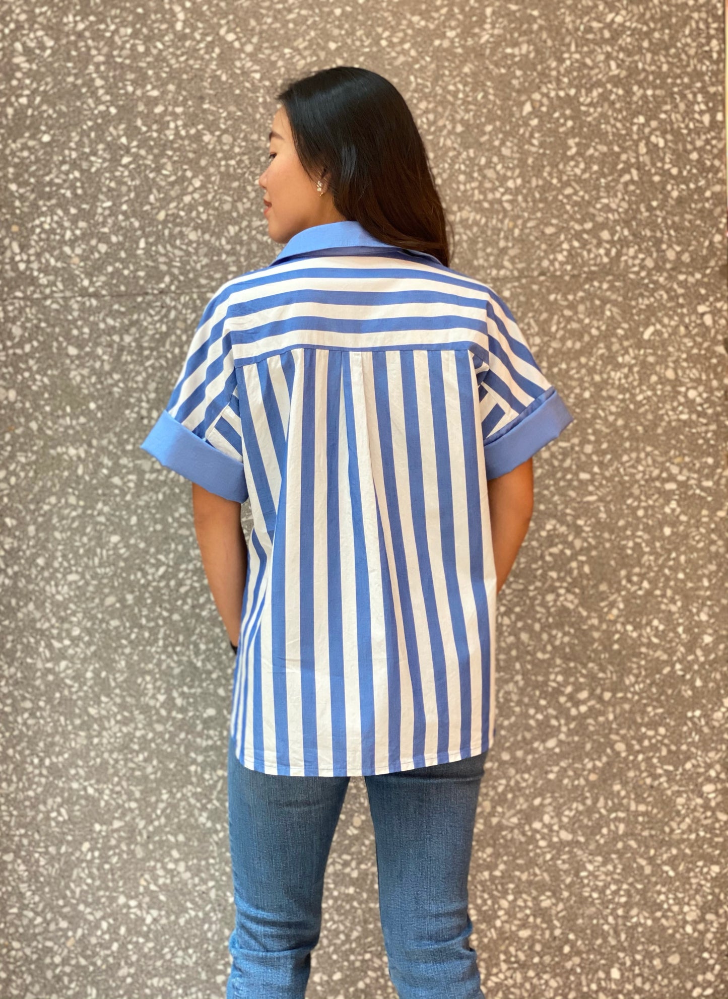 Audrey (Plus Size) Stripes Polo Top