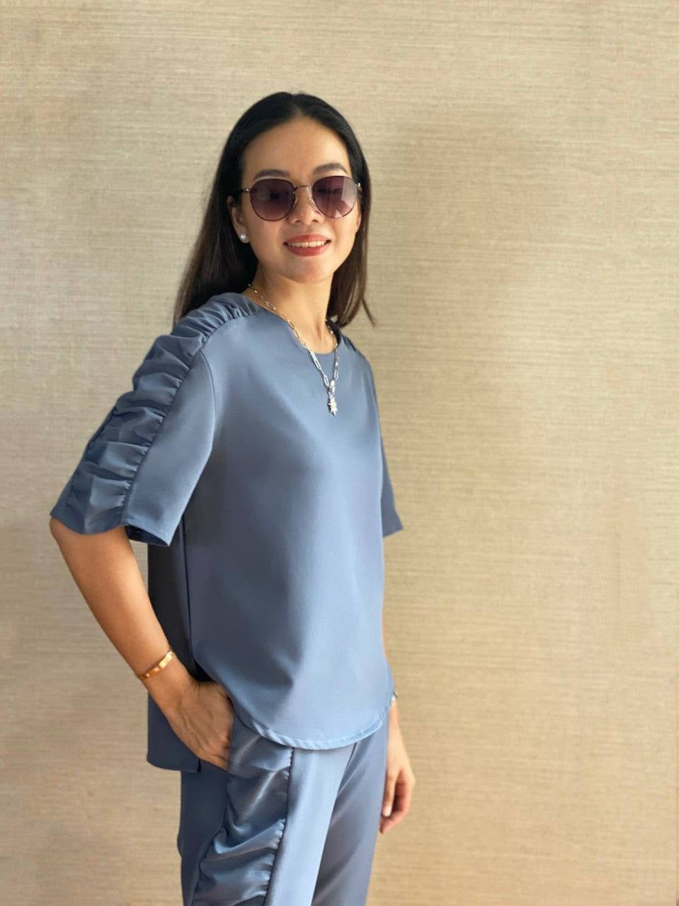 Veronica (Plus Size) Shirred Top
