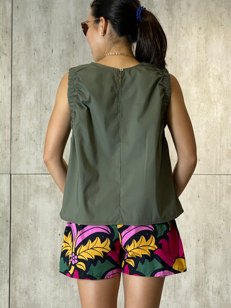 Eliza Elasticized Accent Top