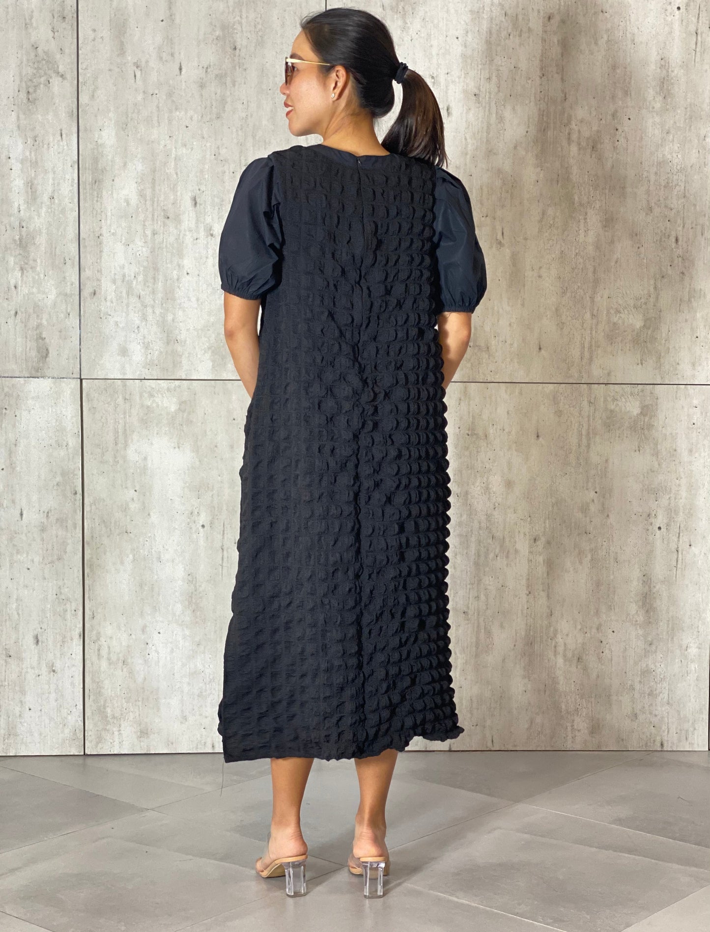 Harley (Plus Size) Waffle Dress (Sash Included)
