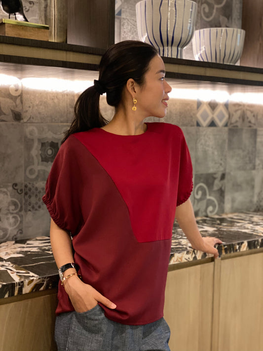 Nina (Plus Size) Colorblock Top