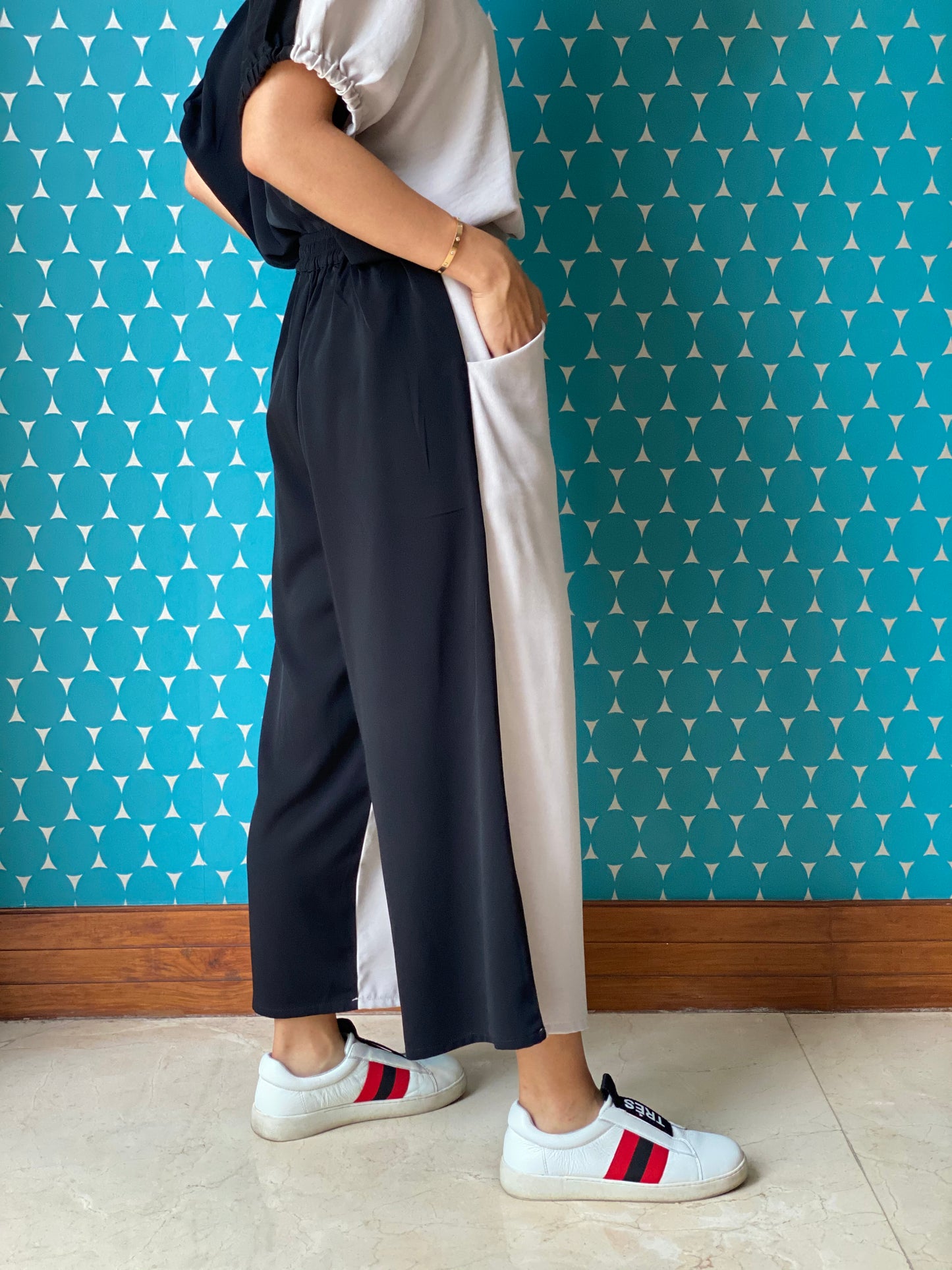 Gail (Plus Size) 2-Toned Deep Pockets Cropped Pants