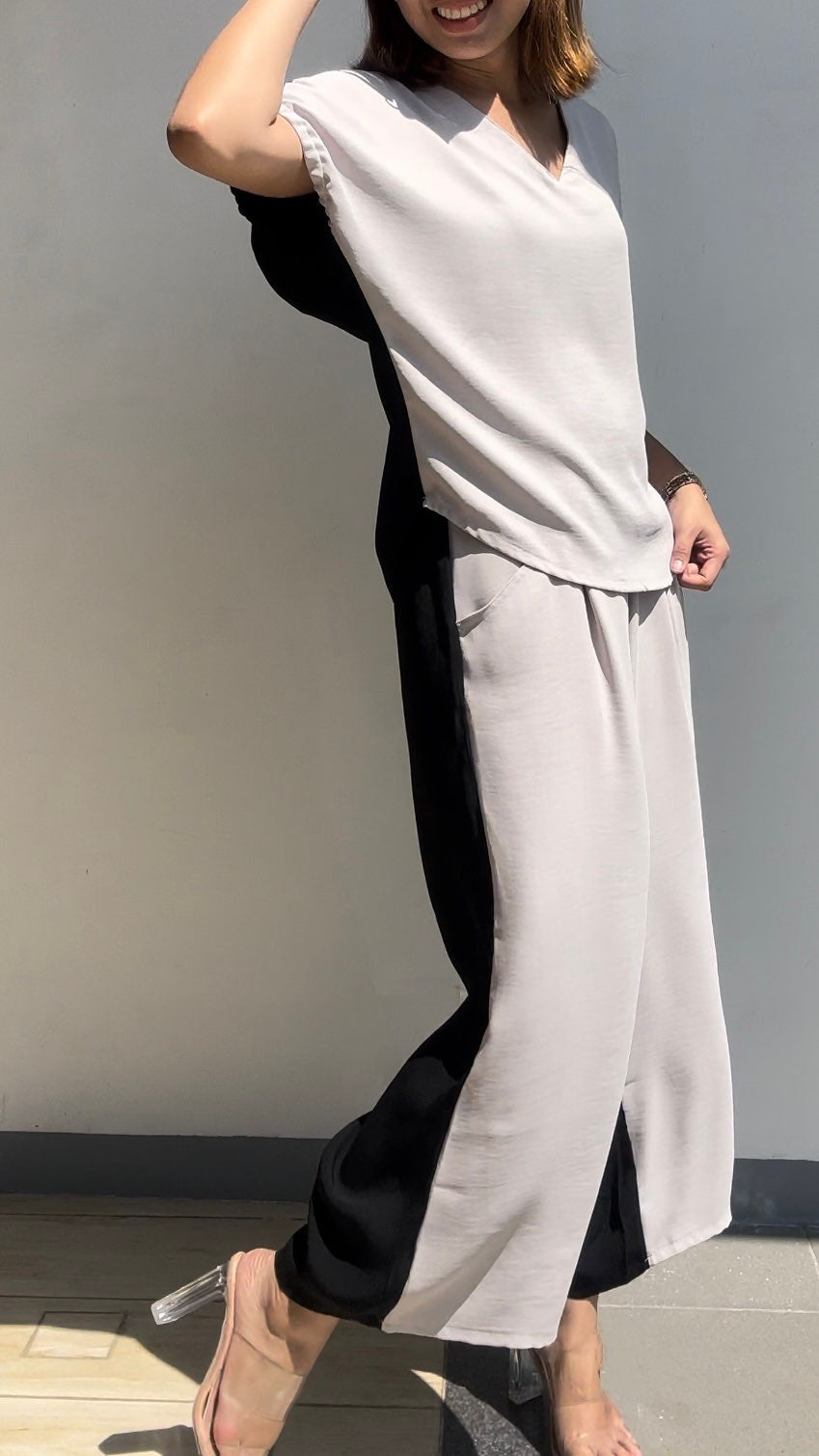 Gail (Plus Size) 2-Toned Deep Pockets Cropped Pants