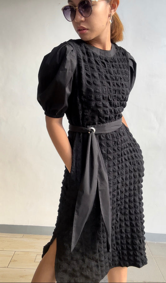 Harley (Plus Size) Waffle Dress (Sash Included)