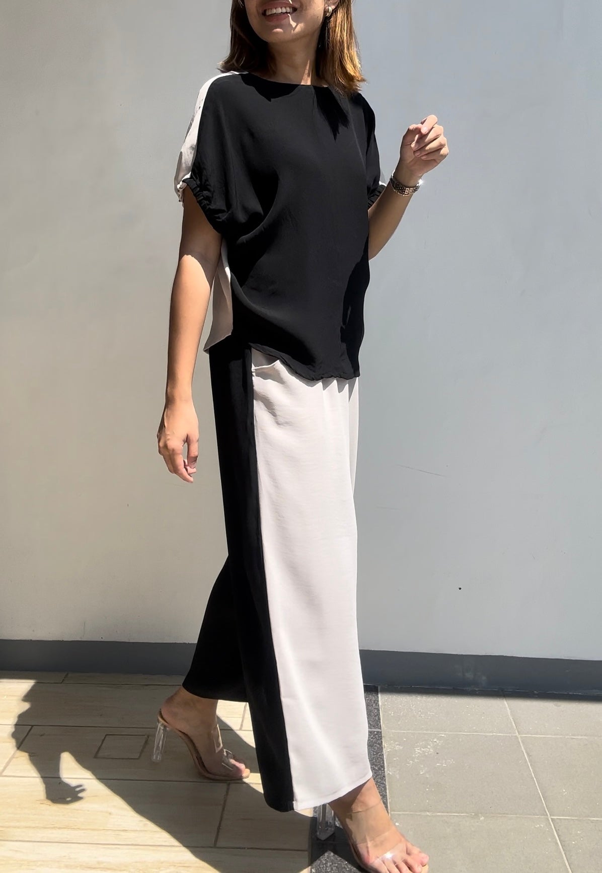 Gail (Plus Size) 2-Toned Deep Pockets Cropped Pants